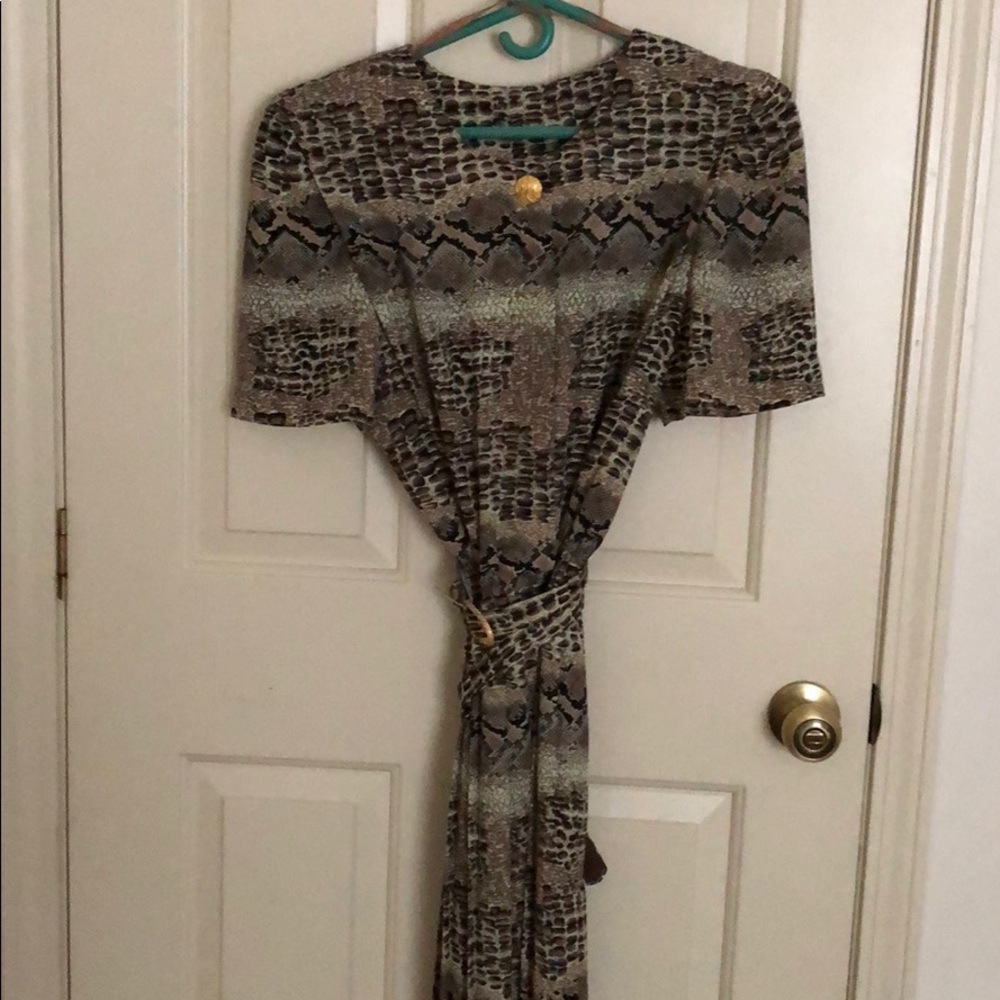 VINTAGE- Alligator print ankle length dress